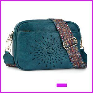 Quilted Vegan Leather Crossbody Bag Chic Minimal Adjustable Strap Sunflower